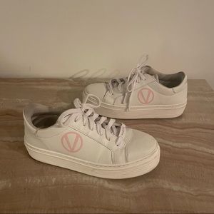 Valentino by Mario Valentino Sela Perforated Leather Platform Sneakers